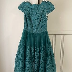 Chi Chi Cap Sleeved Embroidered Lace Midi Tea Dress